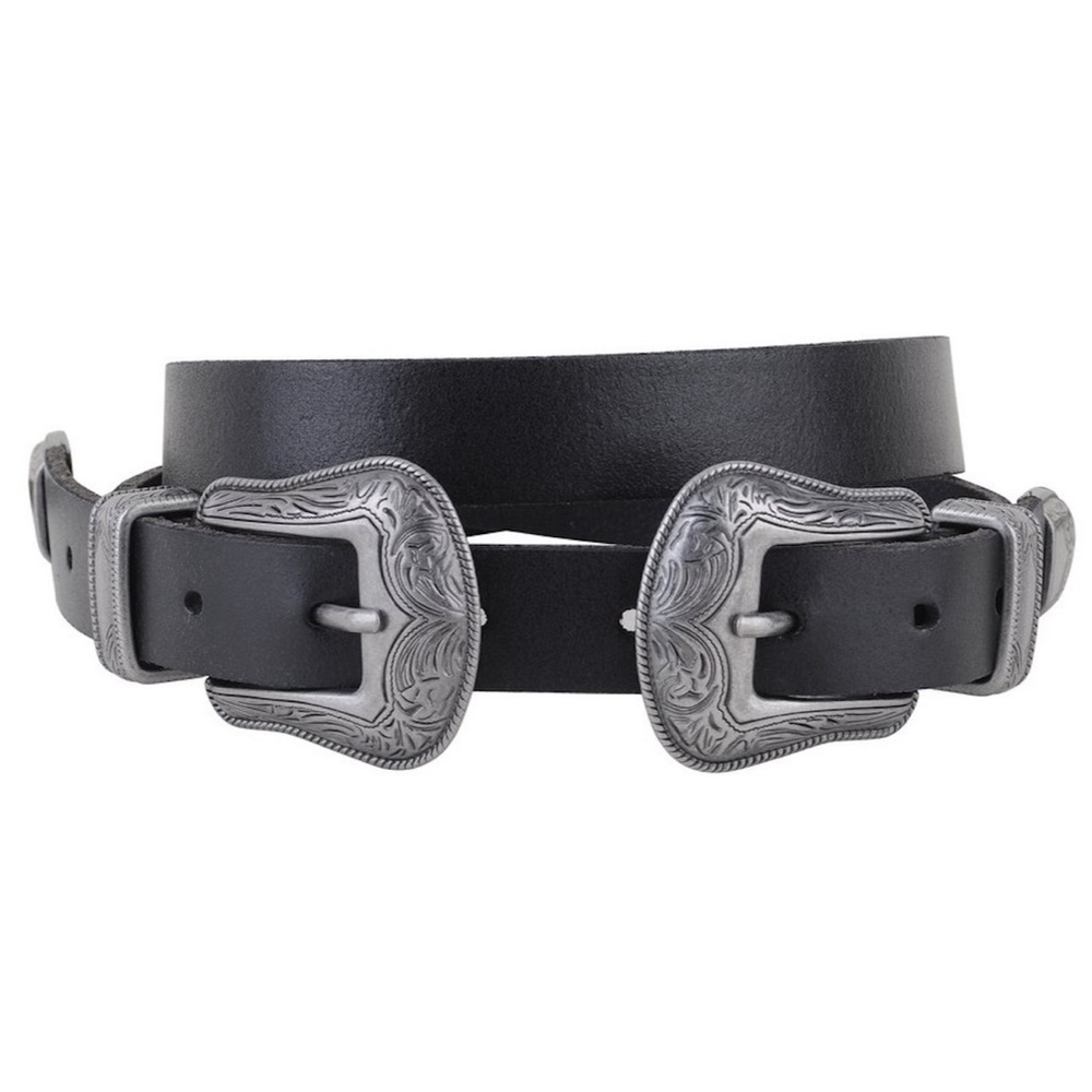 Most Wanted Out West Double Buckle Leather Belt